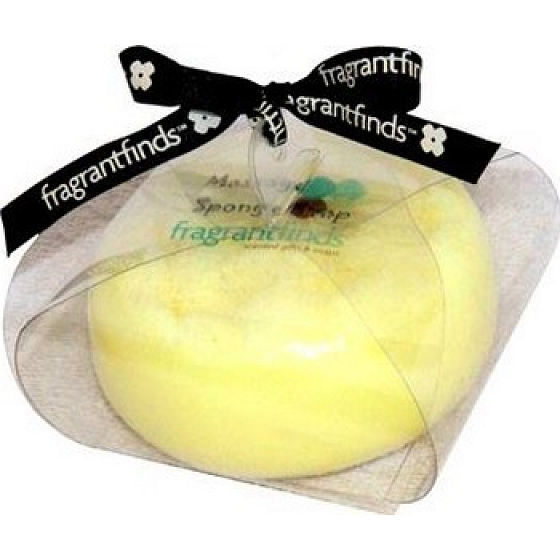 Fragrant Jasmine Glicerynowe mydło masażne z gąbką wypełnioną zapachem Jaśminu w kolorze żółtobiałym 200 g