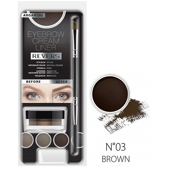 Revers Eyebrown Cream Liner krémová linka na obočí hnědá 8 ml