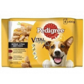 Pedigree Vital Protection s hovězím a jehněčím masem ve šťávě, s krůtím masem a mrkví ve šťávě kapsička 4 x 100 g