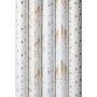 Zoewie Dárkový balicí papír 70 x 150 cm Vánoční Luxusní White Christmas s ražbou bílý stříbrné stromy a hvězdičky