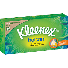 Kleenex Balsam 3-warstowe chusteczki papierowe w pudełku, 64 sztuki