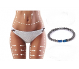 Magnetyczny naszyjnik z szlachetnego kamienia, niebieski elastyczny naturalny kamień, koralik 6 mm / 16 - 17 cm