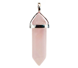 Wahadło różowego kwarcu sześcioboczny pryzmat naturalny kamień 41 x 13 mm, kamień miłości