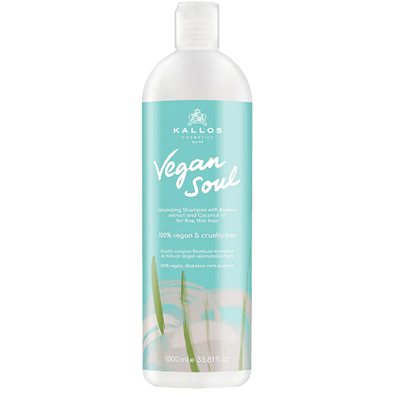 Kallos Vegan Soul Volumizing szampon do włosów cienkich i delikatnych 1000 ml