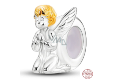 Charm Srebrny 925 Modlący się anioł, koralik na bransoletkę symbol