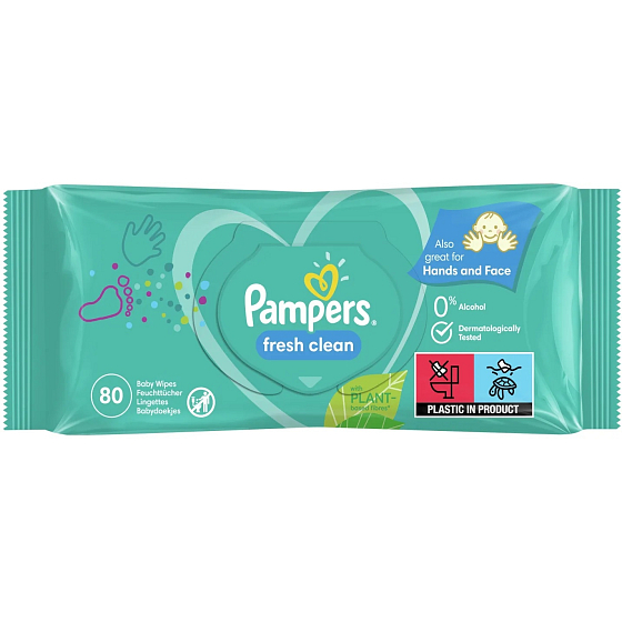Pampers Fresh Clean Wilgotne Chusteczki dla dzieci 80 sztuk