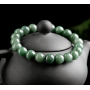 Jadeit Birmański zielony bransoletka elastyczna naturalny kamień, 9 mm / 16 - 17cm, miłość szczęście