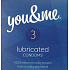 You & Me Lubricated průhledný lubrikovaný kondom 3 kusy