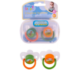 First Steps Dzienna ortodontyczna smoczek w zielono-pomarańczowym pudełku 2 sztuki