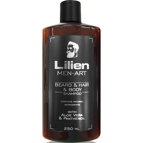 Lilien Men-Art Szampon do brody, włosów i ciała Black szampon na brodę, włosy i ciało z Aloe Vera i Panthenolem 250 ml