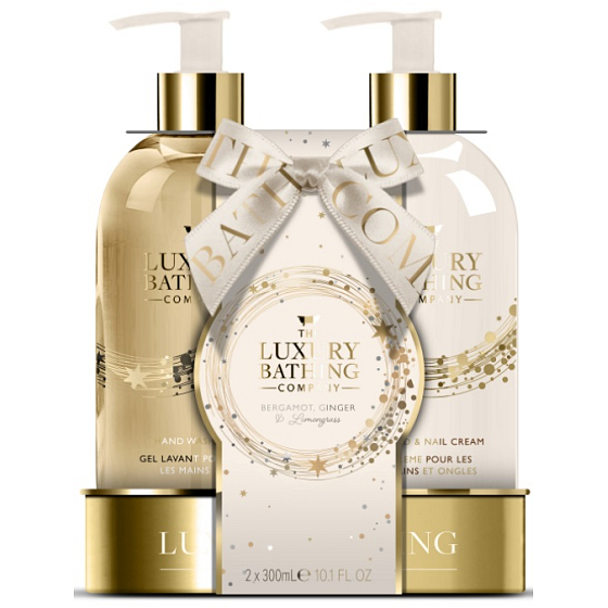 Grace Cole Bergamot, Ginger & Lemongrass mýdlo na ruce 300 ml + krém na ruce a nehty 300 ml, kosmetická sada pro ženy
