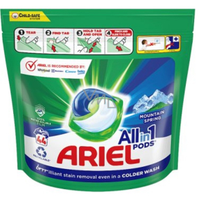 Ariel All in 1 Pods Mountain Spring żelowe kapsułki do prania białego i jasnego prania 44 sztuki Ariel All in 1 Pods Mountain Spring żelowe kapsułki do prania białego i jasnego prania 44 sztuki