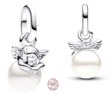 Charm Srebrny 925 Anioł na zawieszce - Mini medalion, zawieszka na bransoletkę symbol