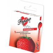 Pepino Truskawka prezerwatywy z naturalnego lateksu 3 sztuki
