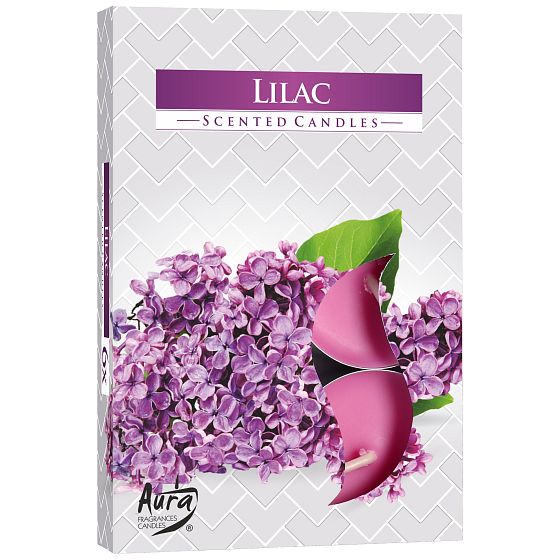 Bispol Aura Lilac - Šeřík vonné čajové svíčky 6 kusů
