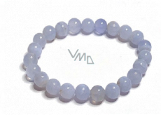 Bransoletka chalcedon elastyczna naturalny kamień, kuleczka 8 mm / 16 - 17 cm, kamień miłości, radości