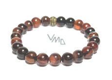 Bransoletka Sardonyx elastyczna naturalny kamień, kuleczka 8 mm / 16 - 17 cm, kamień szczęścia i życiowej siły