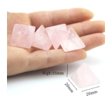 Różowy Kwarc Piramida naturalny kamień 2 x 2 x 1,6 cm miłość - energia - harmonia - emocje 1 sztuka, kamień miłości