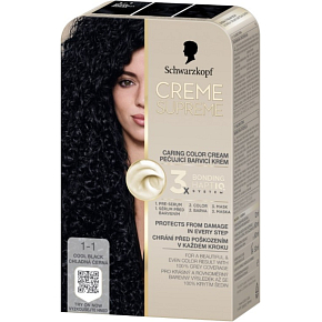 Schwarzkopf Creme Supreme farba do włosów 1-1 zimna czerń 60 ml