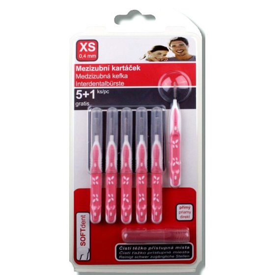 Soft Dent mezizubní kartáček přímý XS 0,4 mm 6 kusů