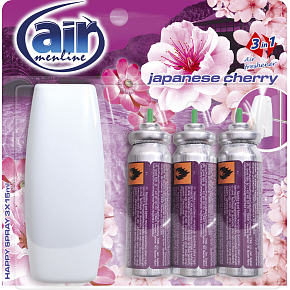 Air Menline Japanese Cherry odświeżacz powietrza urządzenie i wkład 3× 15 ml