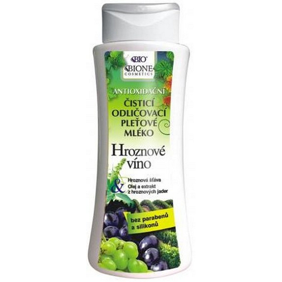 Bione Cosmetics Hroznové víno čisticí odličovací pleťové mléko 255 ml