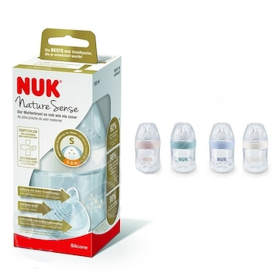 Nuk Nature Sense Láhev plastová kojící latexová savička 0 - 6 měsíců, velikost savičky S 260 ml