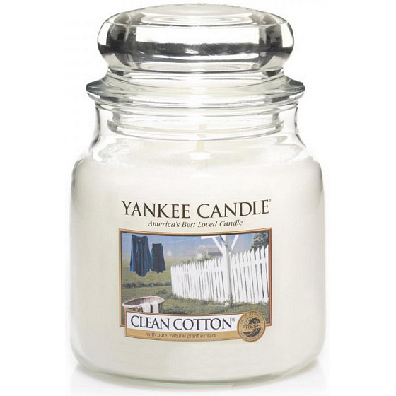 Yankee Candle Clean Cotton - Czysta bawełna świeca Classic średnie szkło 411 g