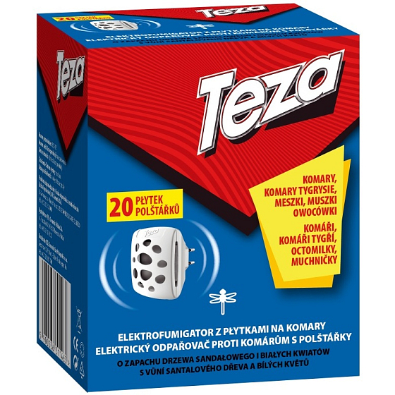 Teza Elektrický odpařovač proti komárům s náhradními polštářky 20 kusů