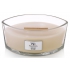WoodWick White Honey - Bílý med vonná svíčka s dřevěným širokým knotem a víčkem loď 453 g