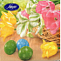 Nekupto Papírové ubrousky 3 vrstvé 33 x 33 cm 20 kusů Velikonoční Žluté, růžové tulipány, zelené, modré vajíčko
