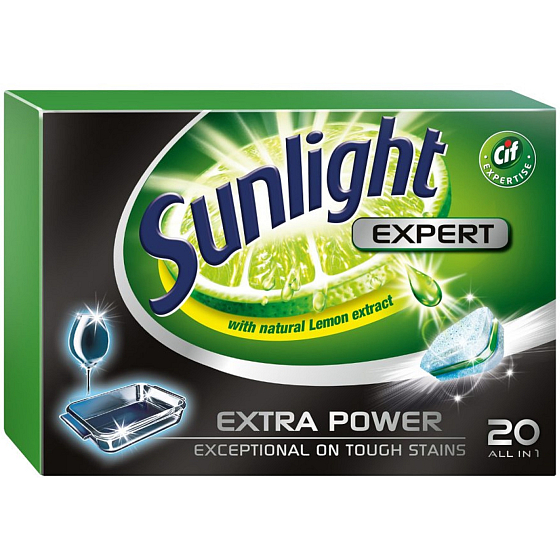 Sunlight All in 1 Expert Extra Power Regular tablety do myčky nádobí 20 kusů