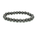 Magnetyt z hematytu magnetyczny naszyjnik elastyczny naturalny kamień, kuleczka 8 mm / 16 - 17 cm