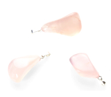 Chalcedon różowy Troml wisiorek naturalny kamień M, ok. 3 cm, kamień miłości i radości