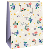 Ditipo Dćurkowa kraftowa torebka fioletowa 27 x 12 x 37 cm Kolorowe kwiatki