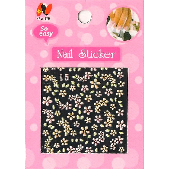 Nail Stickers 3D nálepky na nehty 1 aršík 10100 15