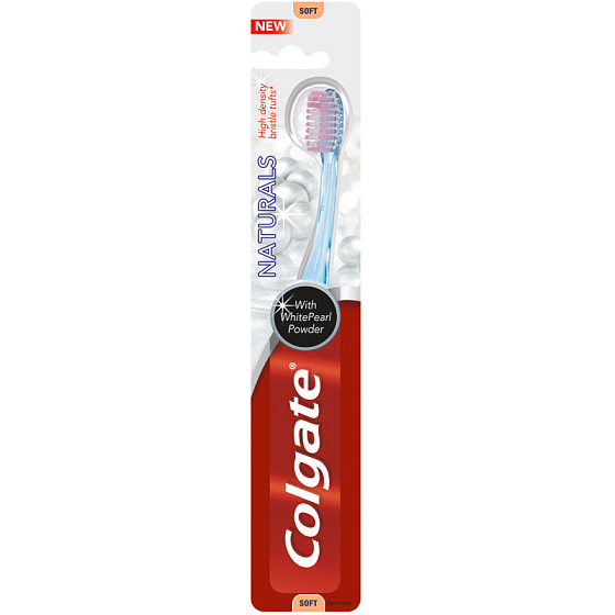 Colgate Naturals with White Pearl Powder Soft měkký zubní kartáček 1 kus