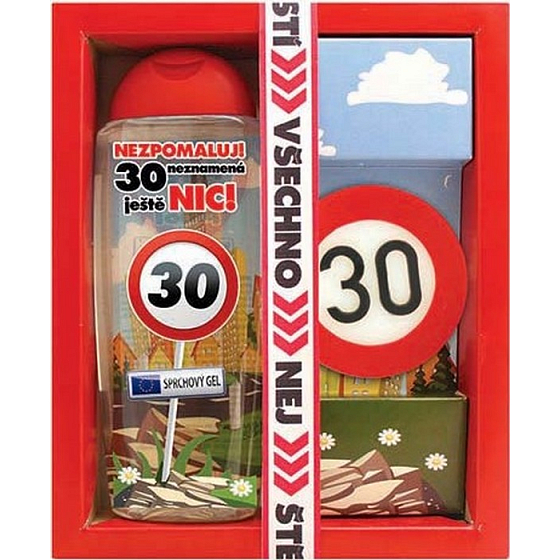 Bohemia Gifts Vše nejlepší 30 sprchový gel 300 ml + ručně vyráběné toaletní mýdlo 55 g, kosmetická sada