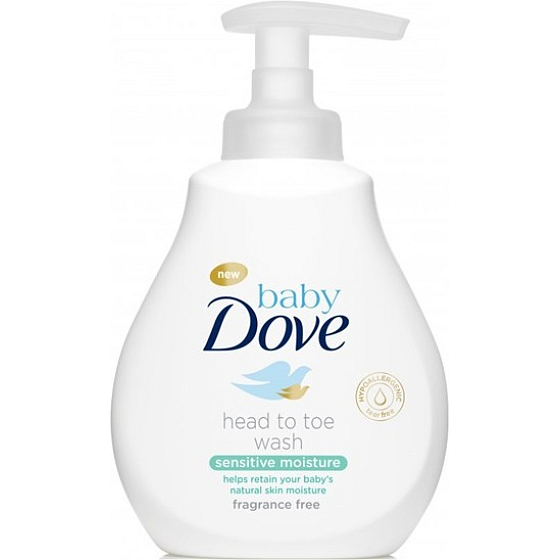 Dove Baby Sensitive Moisture mycí gel na tělo a vlasy pro děti 200 ml