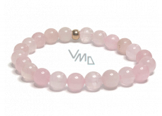 Růženin z komponentem náramek elastický přírodní kámen, kulička 8 mm / 16 - 17 cm, kámen lásky