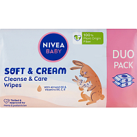 Nivea Baby Soft & Cream chusteczki nawilżające i pielęgnacyjne, 2× 57 sztuk