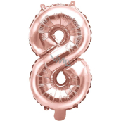 Ditipo Balon foliowy nafukovací číslo 8 różowe złoto 35 cm 1 sztuka