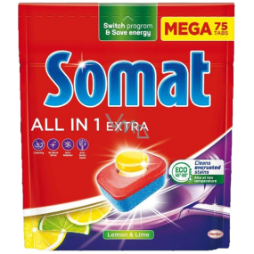 Somat All in 1 Extra Lemon & Lime tablety do myčky 75 kusů Somat All in 1 Extra Lemon & Lime tablety do myčky 75 kusů
