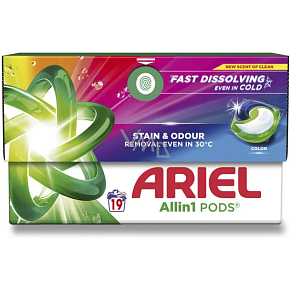 Ariel All in 1 Pods Color żelowe kapsułki do prania kolorów 19 sztuk