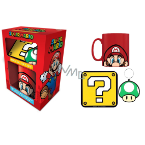 Epee Merch Super Mario keramický hrnek 315 ml + klíčenka + podtácek, dárková sada