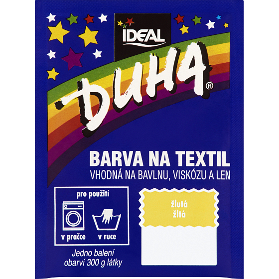 Ideal Duha żółta, farba do tkanin na bawełnę, wiskozę i len, na 300 g tkaniny, 15 g