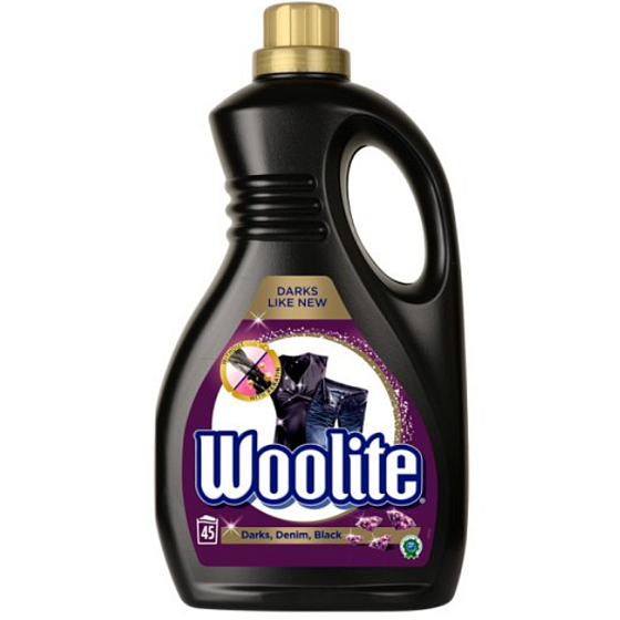 Woolite Dark Black & Denim prací gel džínovinu, tmavé, černé prádlo, oživuje barvy 45 dávek 2,7 l