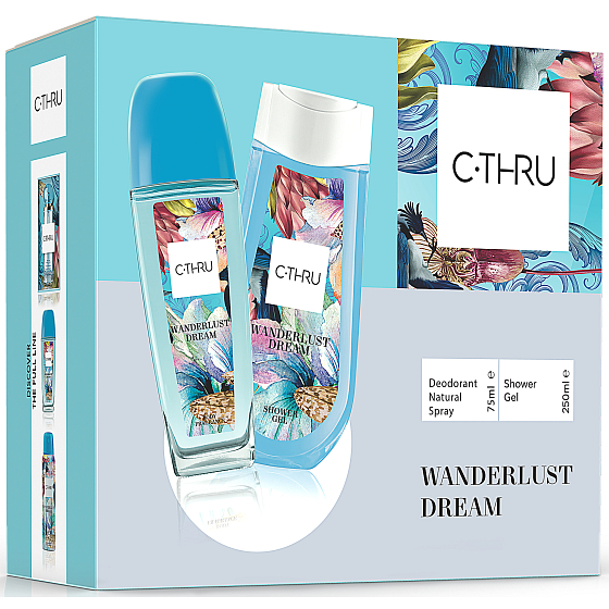 C-Thru Wanderlust parfémovaný deodorant sklo pro ženy 75 ml + sprchový gel 250 ml, dárková sada