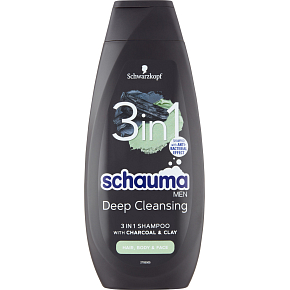Schauma szampon Men 3w1 Węgiel & Glina, 400 ml