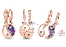 Charm Srebrna 925 Jin & Jang, dzielony wisiorek symbol